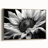 Framed botanical wall art featuring a vibrant sunflower design, elegantly set against a gold frame, showcasing intricate details and rich colors, ideal for home decor.