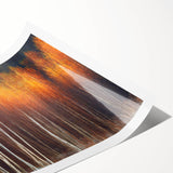 Botanical wall art print showcasing a vibrant floral design with intricate details in shades of green and pink, rolled for easy display and shipping.