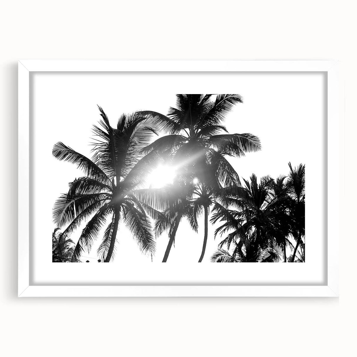 Botanical wall art collection featuring a framed print of colorful flowers and trees, showcasing a crisp white mat and elegant design elements, perfect for home decor.