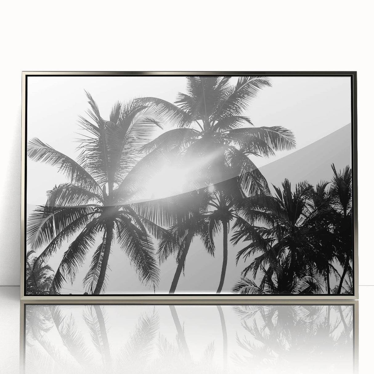 Framed wall art collection featuring a botanical design of colorful flowers and trees, set in a sleek silver frame, ideal for modern decor.