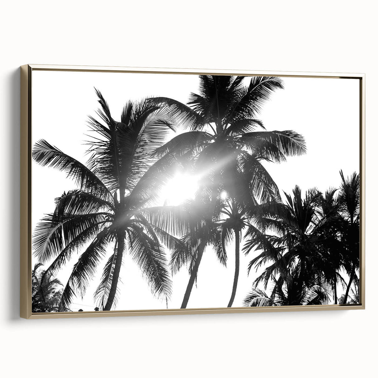 Framed wall art featuring a botanical design of vibrant flowers and trees, elegantly displayed in a gold frame, perfect for enhancing home decor.
