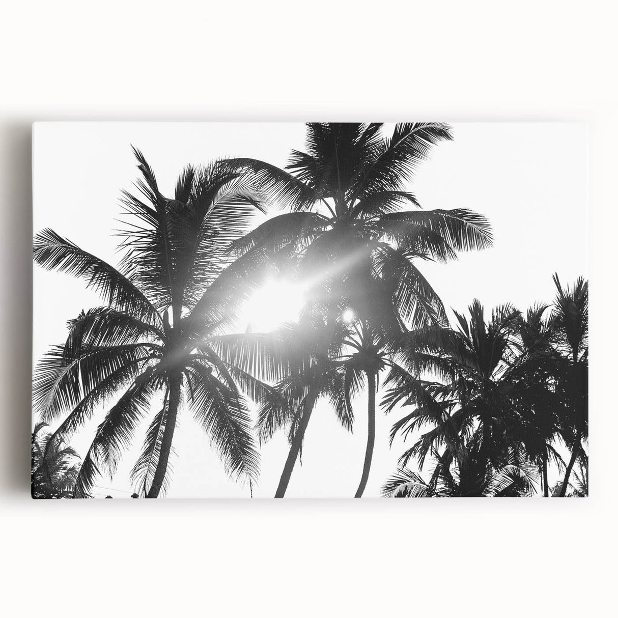 Stretched canvas wall art featuring a vibrant botanical design with colorful flowers and trees, ideal for adding a natural touch to home decor.