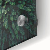 Close-up of a botanical wall art collection showcasing vibrant flowers and trees, printed on acrylic glass, highlighting intricate details and rich colors. Perfect for modern home decor.