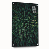 Acrylic glass wall art collection displaying botanical trees design with vibrant colors; features pins for easy hanging, perfect for nature-inspired decor.