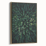 Framed wall art featuring a botanical tree design with vibrant flowers and gold accents, displayed in a stylish side view, perfect for home decor.