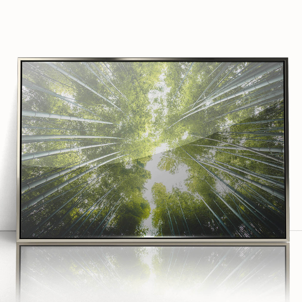 Framed wall art collection featuring a botanical design of colorful flowers and trees, displayed in a sleek silver frame, perfect for home decor enhancement.