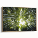 Framed canvas wall art showcasing a botanical tree design with vibrant flowers and gold accents, displayed in a stylish setting, ideal for home decor.