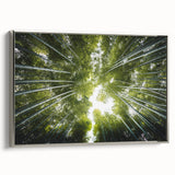 Framed canvas wall art collection showcasing a botanical design of vibrant flowers and trees, elegantly displayed with a silver frame, enhancing any decor.