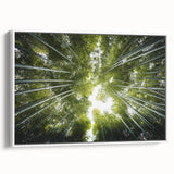 Framed wall art collection showcasing a botanical design with vibrant flowers and trees, set against a white background, perfect for home decor.