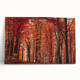 Stretched canvas wall art featuring a vibrant botanical design of colorful flowers and trees, perfect for home decor, adding a natural touch to any space.