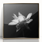 Framed wall art showcasing a vibrant tropical flower design in a gold-accented frame, perfect for enhancing modern decor with a botanical touch.