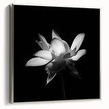 Framed wall art showcasing a vibrant tropical flower design in rich colors, displayed at a slight angle to highlight the silver frame and textured canvas surface. This botanical piece adds a touch of nature-inspired elegance to any decor.