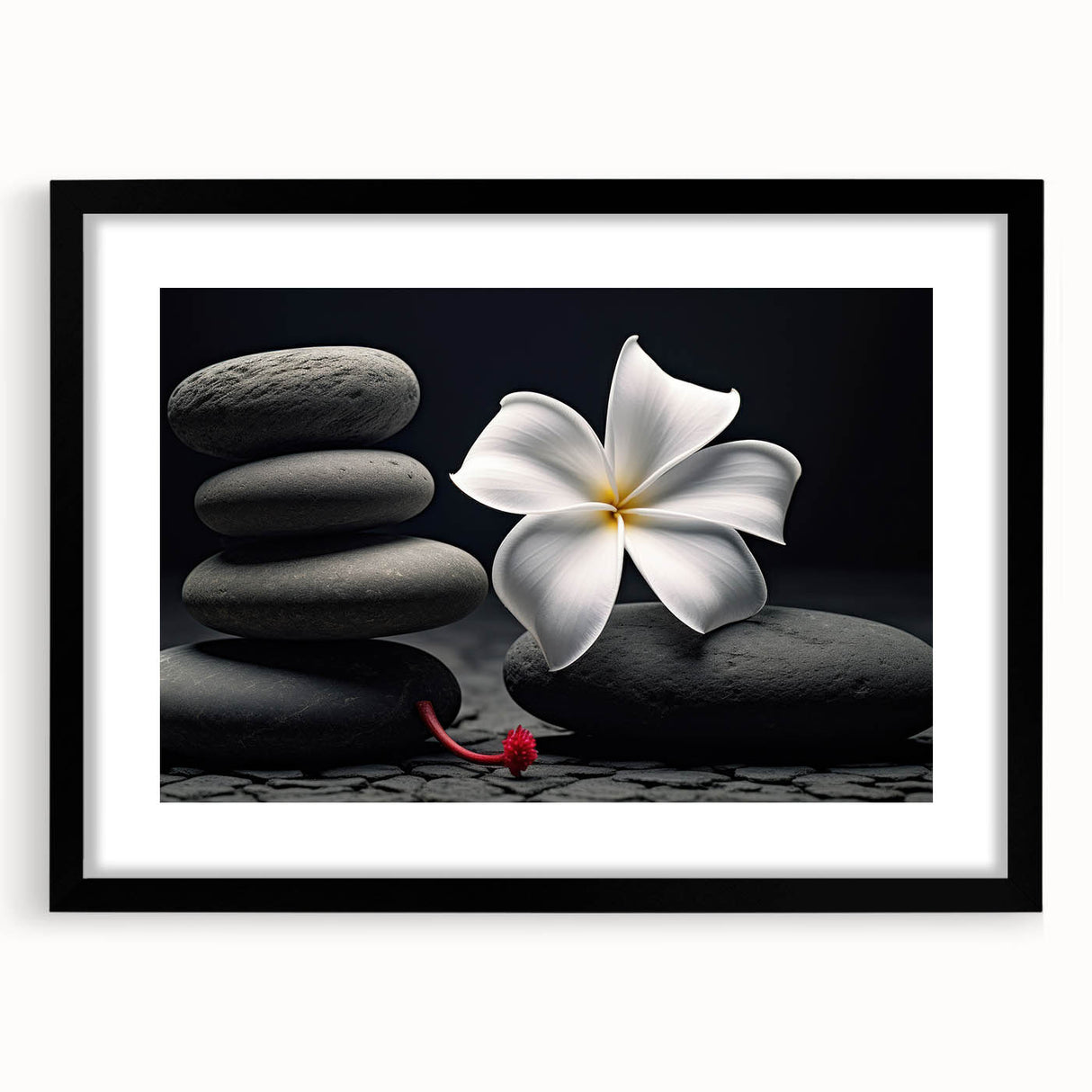 Botanical tropical flower wall art collection featuring vibrant colors in a sleek black frame, perfect for modern home decor and nature enthusiasts.