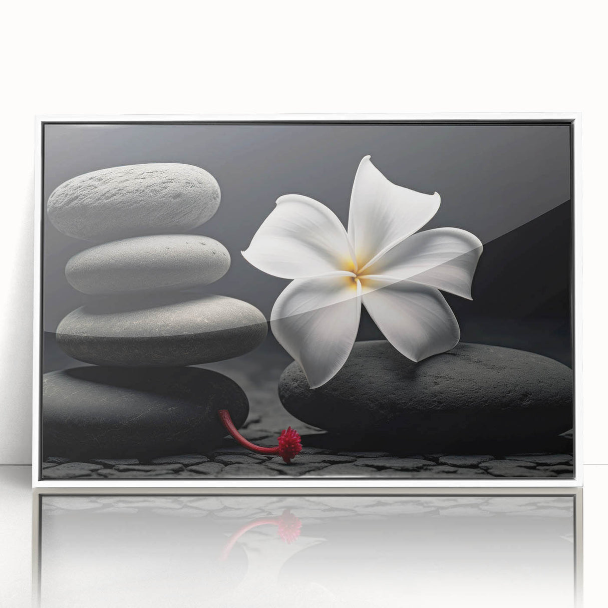 Framed botanical wall art collection featuring vibrant tropical flowers on a white background, ideal for brightening up home decor with a modern touch.