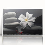 Framed botanical wall art collection featuring vibrant tropical flowers on a white background, ideal for brightening up home decor with a modern touch.