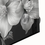 Close-up of a vibrant tropical floral design featuring bold colors and intricate details, perfect for botanical wall art collection and home decor enhancement.