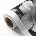 Tropical botanical wall art design featuring vibrant, colorful flowers on rolled canvas, perfect for home decor and adding a touch of nature to any space.
