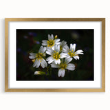 Framed botanical wall art featuring vibrant tropical flowers in a gold frame with a mat, ideal for enhancing home decor and adding a touch of nature.