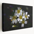 Stretched canvas wall art showcasing a vibrant tropical flower design with rich colors and intricate details, perfect for enhancing any living space décor.