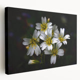 Stretched canvas wall art showcasing a vibrant tropical flower design with rich colors and intricate details, perfect for enhancing any living space décor.