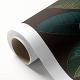 Tropical botanical wall art design on rolled canvas showcasing vibrant flowers with rich colors, perfect for home decor and artistic ambiance.