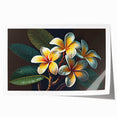 Tropical botanical wall art print showcasing vibrant flowers in lush colors, ideal for home decor. Rolled design for easy framing and display. Perfect for nature enthusiasts.