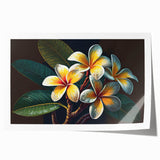 Tropical botanical wall art print showcasing vibrant flowers in lush colors, ideal for home decor. Rolled design for easy framing and display. Perfect for nature enthusiasts.