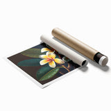 Vibrant tropical flower wall art print showcasing intricate botanical designs in vivid colors, rolled for easy framing and display, perfect for home decor.