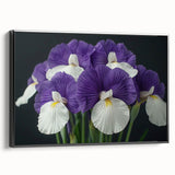 Framed canvas wall art showcasing a vibrant tropical flower design with botanical elements, presented in a sleek black frame, ideal for enhancing modern decor.