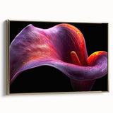 Framed wall art featuring a vibrant tropical flower design in gold accents, showcasing a botanical theme perfect for modern home decor.