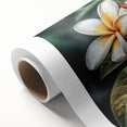 Tropical botanical flower wall art design on rolled canvas, showcasing vibrant colors and intricate details, perfect for home decor and artistic inspiration.