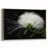 Framed canvas wall art showcasing a vibrant botanical tropical flower design with gold accents, perfect for adding color and elegance to home decor. This piece highlights lush floral details and a stylish presentation, ideal for enhancing living spaces.