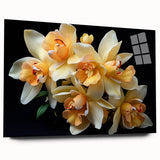 Tropical botanical wall art collection featuring vibrant acrylic and glass designs, highlighting colorful flowers and lush greenery, ideal for home decor.