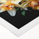 Tropical floral wall art design printed on rolled canvas, showcasing vibrant colors and intricate botanical details, perfect for home decor. Ideal for nature enthusiasts.