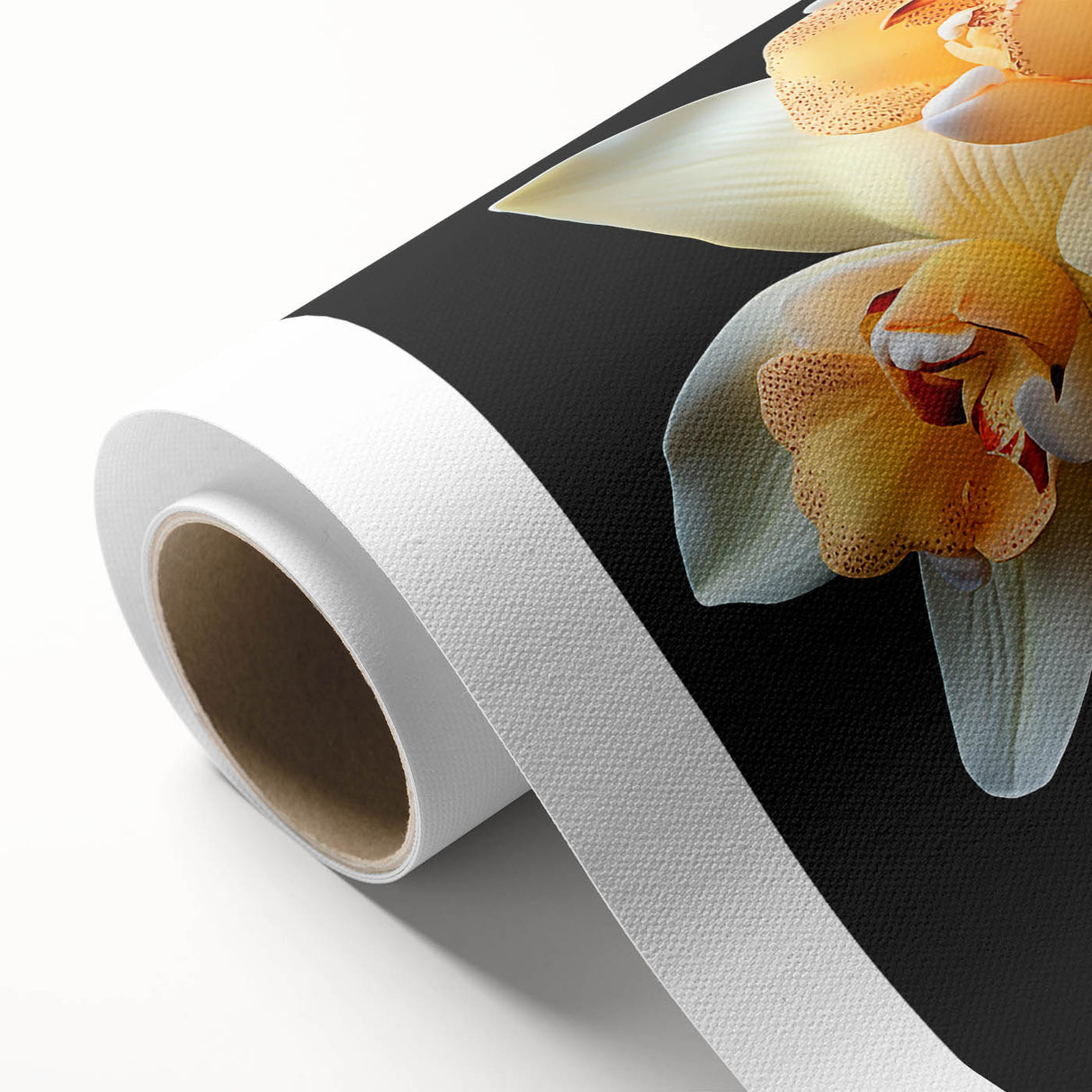 Tropical botanical wall art design featuring vibrant flowers in vivid colors, printed on rolled canvas for home decor, ideal for adding a touch of nature.