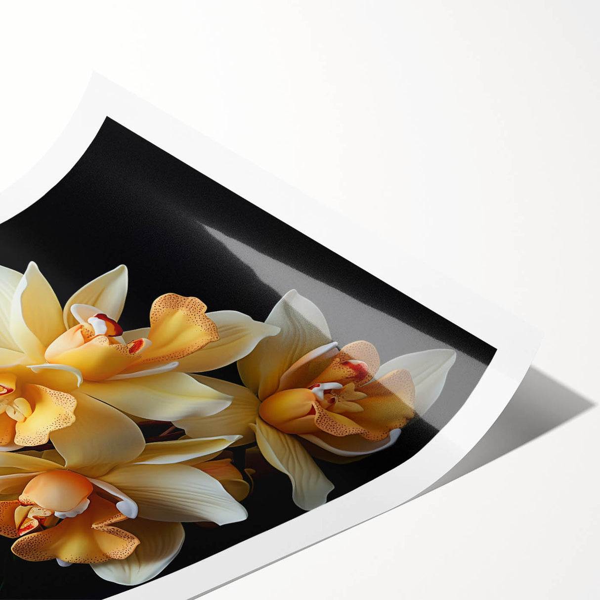 Vibrant tropical flower wall art print showcasing a botanical design with rich colors, ideal for adding a lively touch to home decor. Perfect for nature enthusiasts.