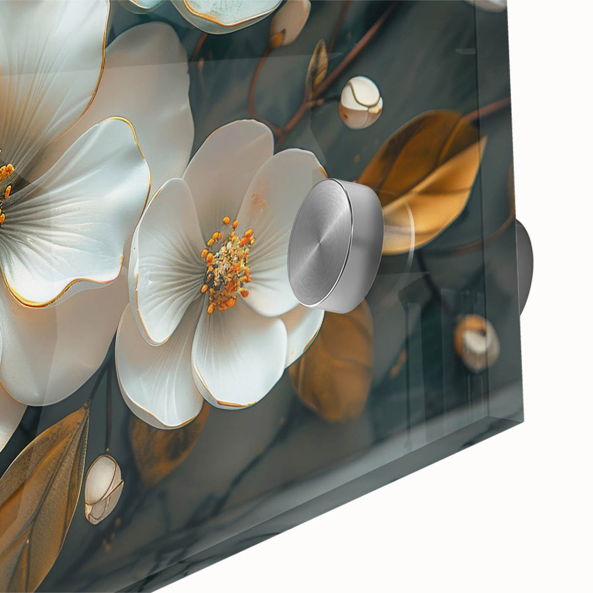 Vibrant close-up of a tropical botanical flower wall art design featuring bold colors and intricate details, perfect for adding a pop of nature-inspired decor to any space.