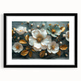 Black-framed botanical wall art showcasing vibrant tropical flowers, designed to enhance home decor with a modern aesthetic, perfect for nature lovers.