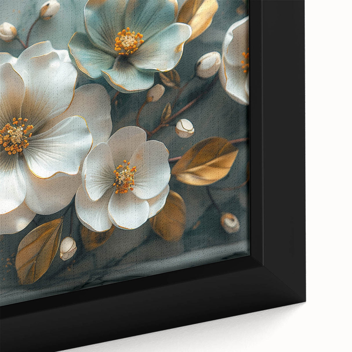 Close-up of a vibrant botanical tropical flower design wall art piece, featuring rich colors and intricate details, ideal for home decor enhancement.