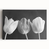 Stretched canvas wall art featuring a vibrant botanical tulip design, showcasing intricate floral details and rich colors, perfect for home decor enhancement.