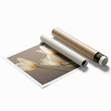 Botanical wall art print showcasing vibrant tulip designs in a modern style, rolled and ready for framing, perfect for enhancing any living space decor.