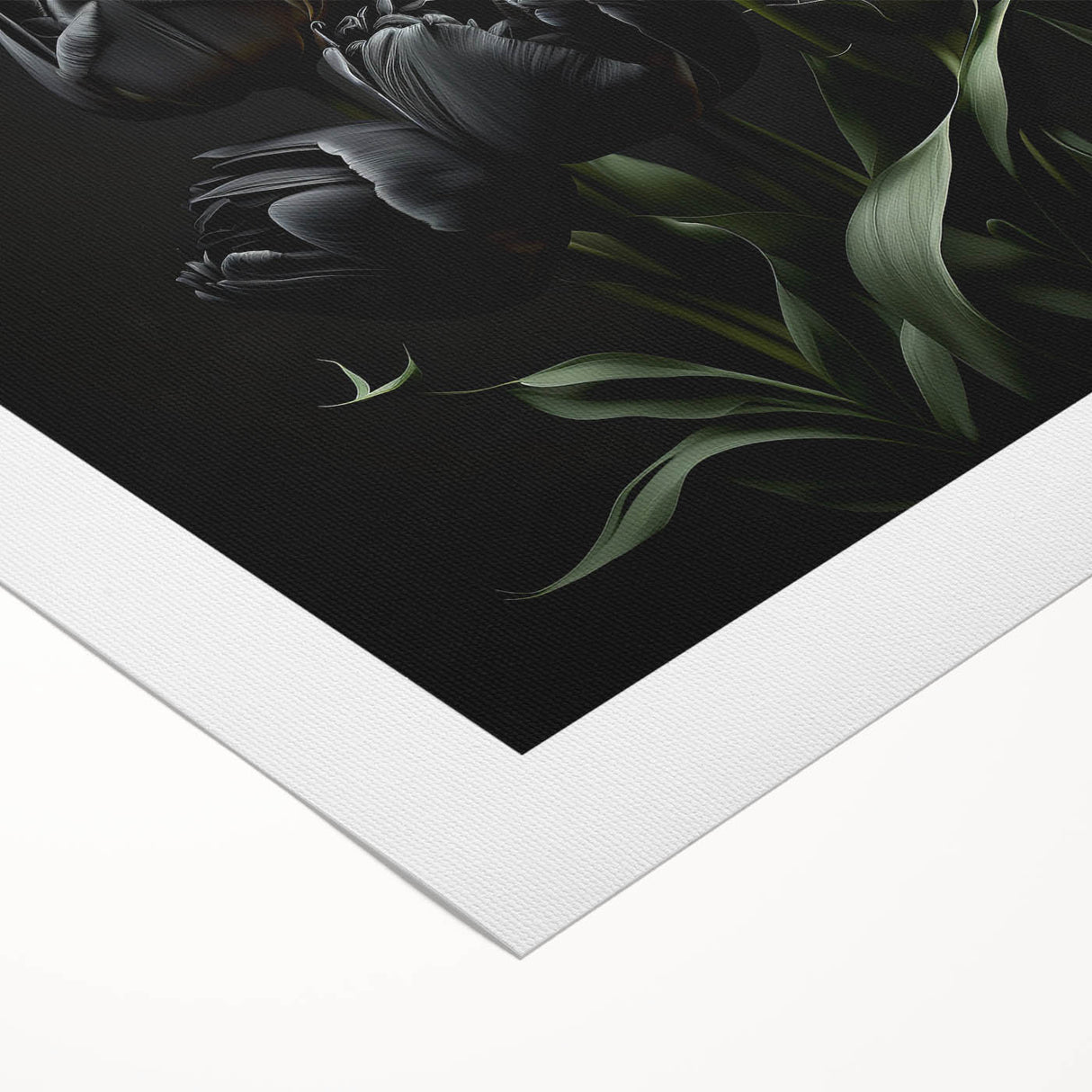 Botanical wall art featuring vibrant red and yellow tulips on a rolled canvas, designed for floral decor enthusiasts, ideal for home or office settings.