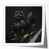 Vibrant botanical wall art print showcasing a detailed tulip design in shades of pink and green, rolled and ready for framing or display. Perfect for floral decor enthusiasts.