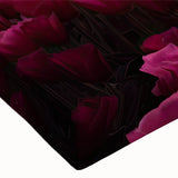 Close-up of a vibrant tulip botanical wall art design printed on stretched canvas, showcasing intricate petal details and rich colors, perfect for home decor.