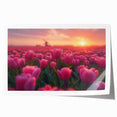 Botanical wall art featuring a vibrant tulip design with rich colors, elegantly rolled for easy display and shipping in a protective cardboard tube. This print adds a touch of nature to any room decor.