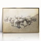 Cow Herd Illustration Art Print – Nature-Inspired Farm Animal Decor