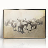 Cow Herd Illustration Art Print – Nature-Inspired Farm Animal Decor