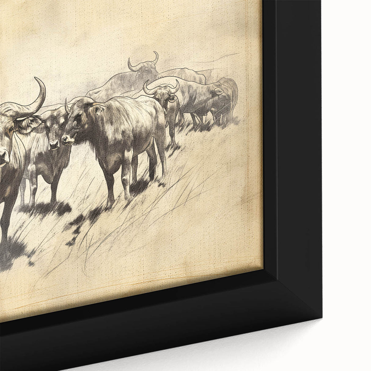Cow Herd Illustration Art Print – Nature-Inspired Farm Animal Decor