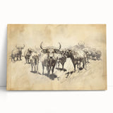 Cow Herd Illustration Art Print – Nature-Inspired Farm Animal Decor