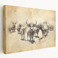 Cow Herd Illustration Art Print – Nature-Inspired Farm Animal Decor